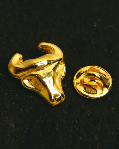 "Crédit Agricole" 90's Gold bull lapel pin