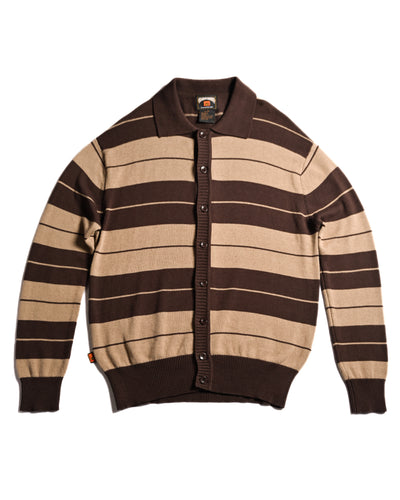 FB COUNTY/ 20's Relaxed Striped Knit Polo Cardigan