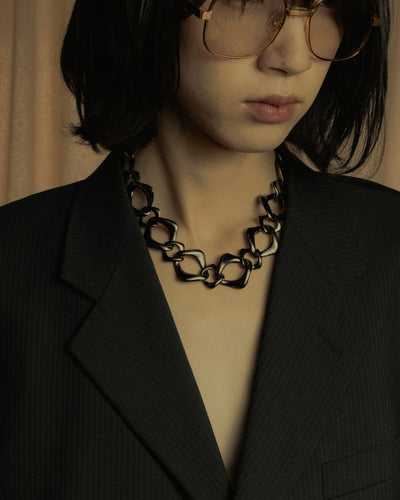 "YVES SAINT LAURENT" Sculptural link chain necklace