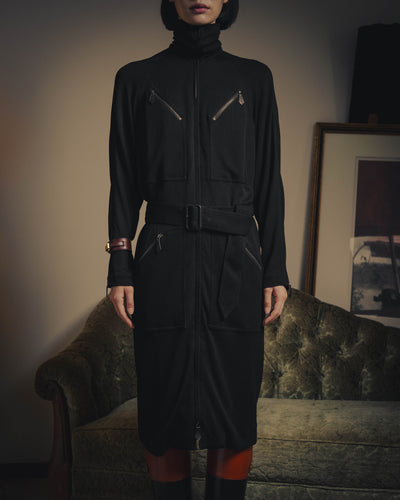 -SPECIAL- “HERMÈS” 00’s Jean Paul Gaultier era belted four-zip long cardigan