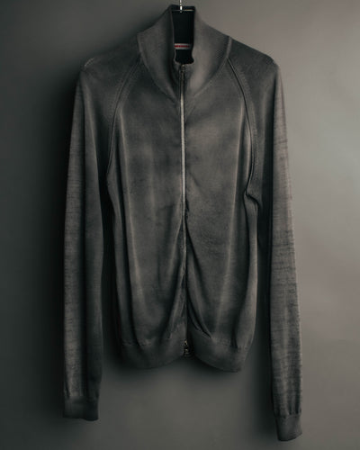 "PRADA" 90's-00's Minimal cotton zip cardigan