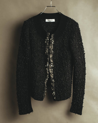 "VALENTINO" 90's-00's Embellished knit cardigan