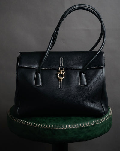 “Salvatore Ferragamo” 90's–00's Gancini leather handbag