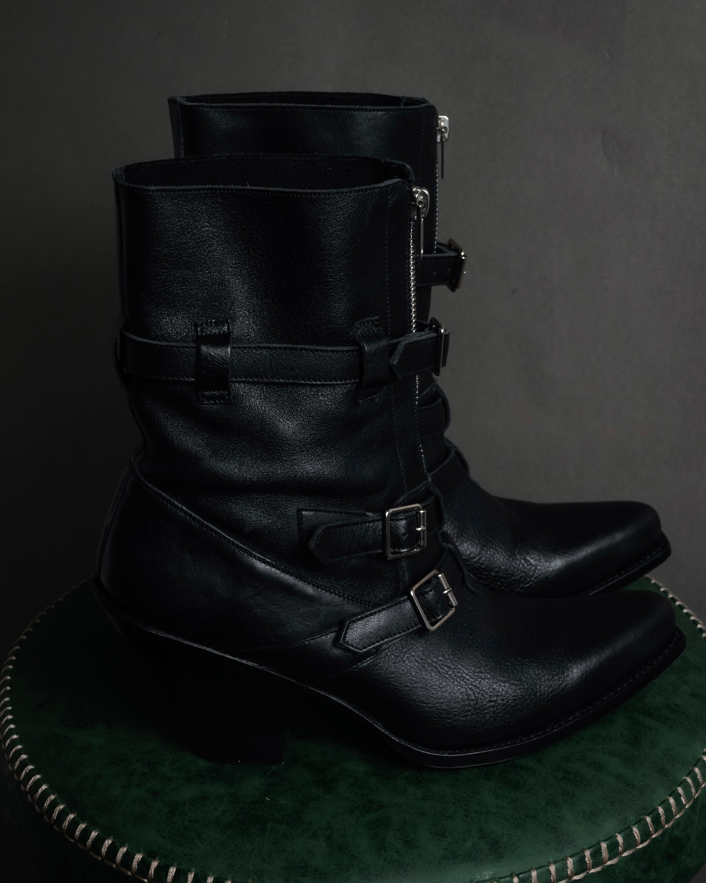 CELINE” 19-23 Multi buckle zip biker boots – MOOD