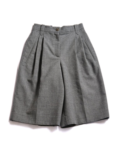 LOEWE/ 2019AW Two Tuck Wool Wide Shorts Gray