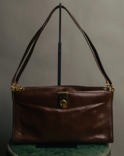“Christian Dior” 80’s-90’s D motif leather shoulder bag