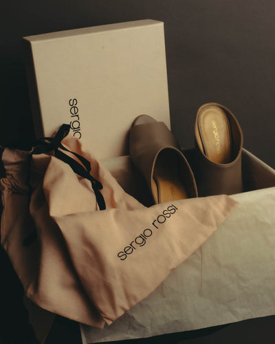 "Sergio Rossi" 10's Minimal leather mule sandals