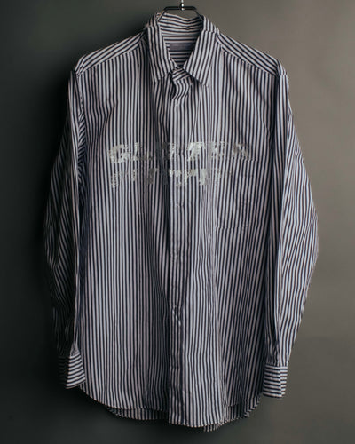 "COMME des GARCONS HOMME" 00's Graphic striped long sleeve shirt