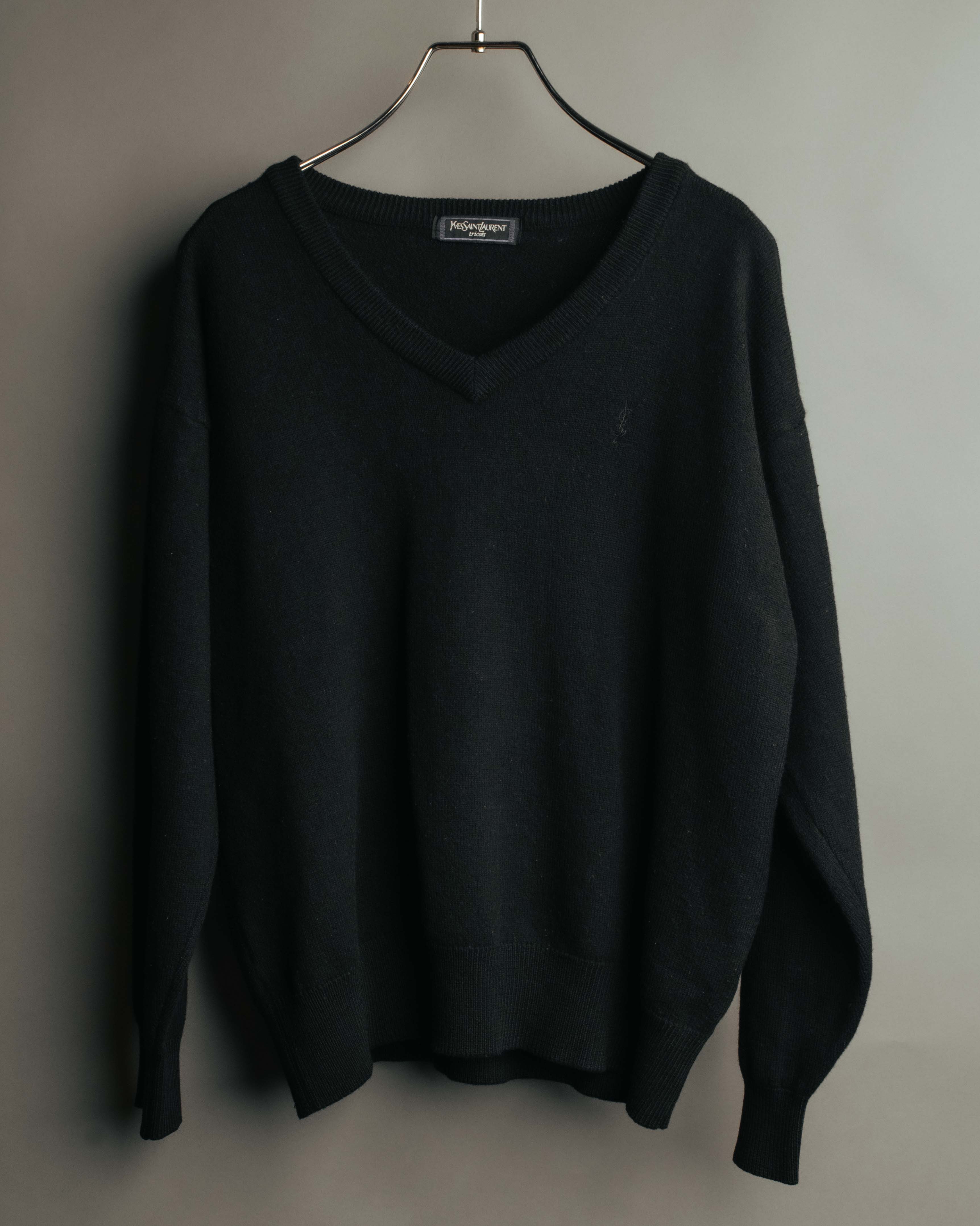 Saint Laurent (サンローラン) - V-Neck Wool Sweater - Black - Size 