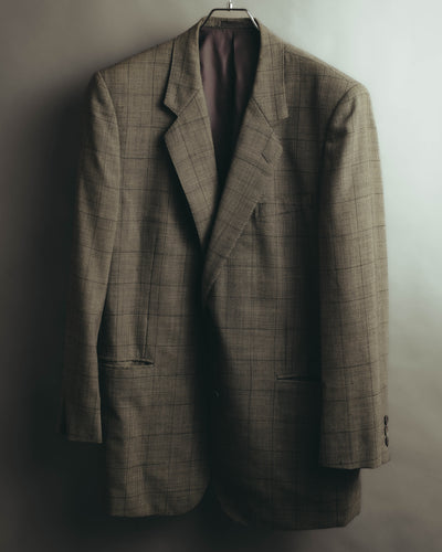 "Pierre Balmain" 80's-90's Windowpane check wool blazer
