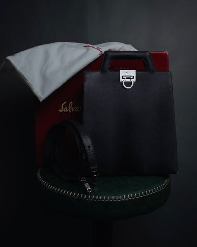 "Salvatore Ferragamo" 90’s structured gancini 2way top handle bag
