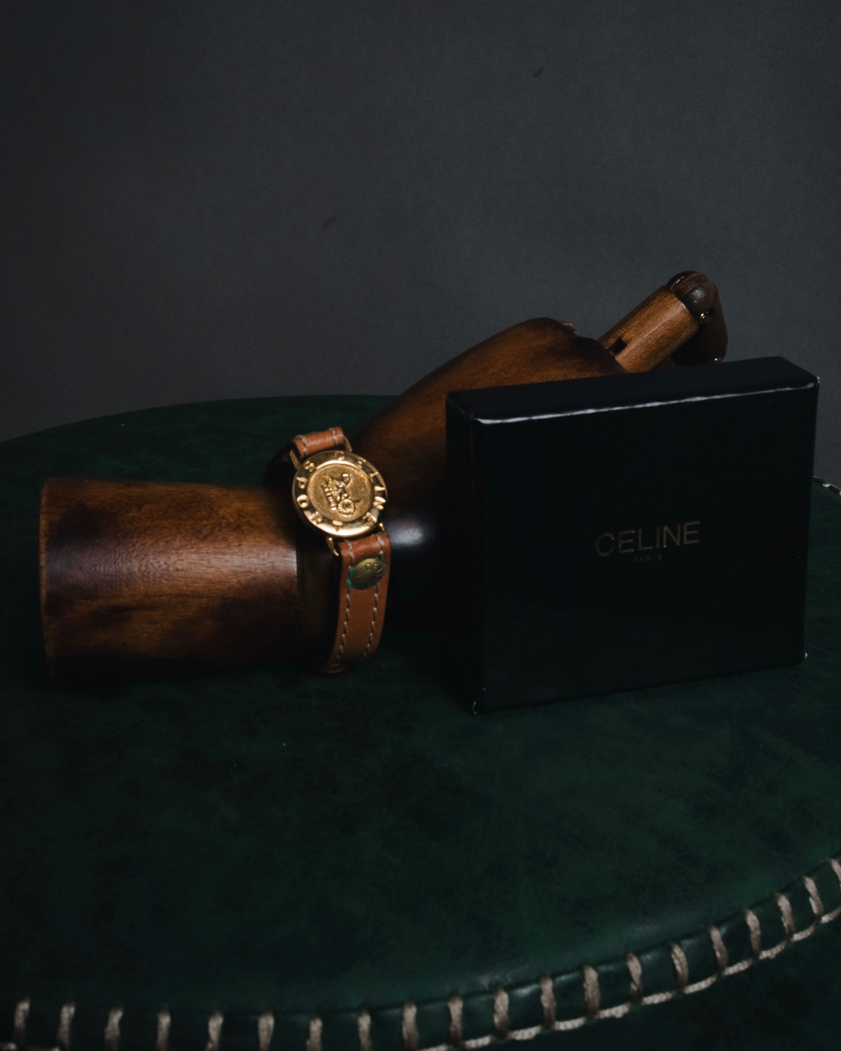 CELINE (セリーヌ) - サルキーロゴ レザー ブレスレット - ブラウン 