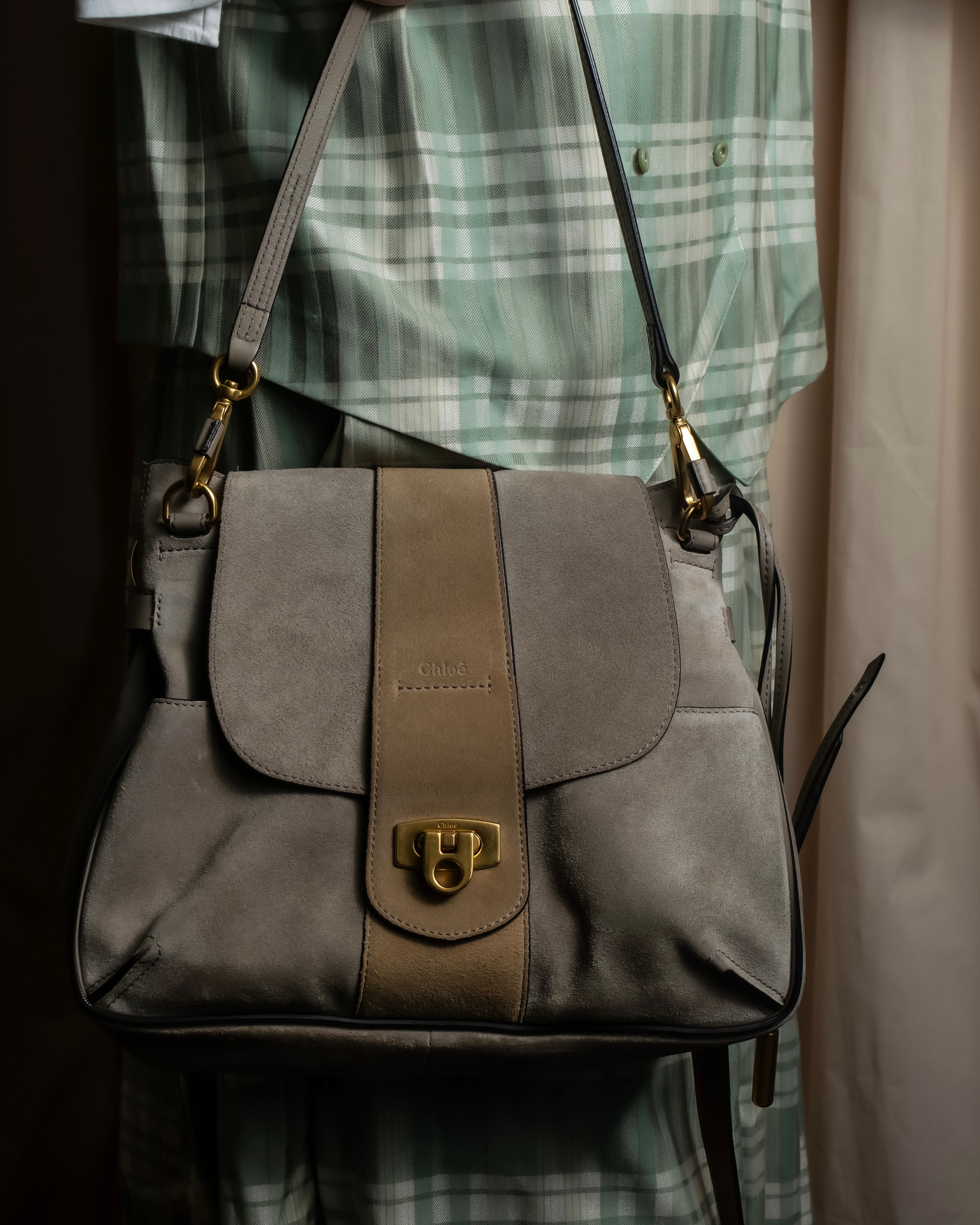 Chloe (クロエ) - LEXA 2way ショルダーバッグ - グレー - スエード 