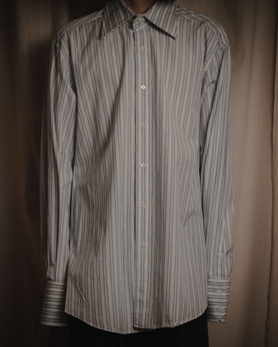 "GUCCI" Striped spread collar shirt with contrast cuffs