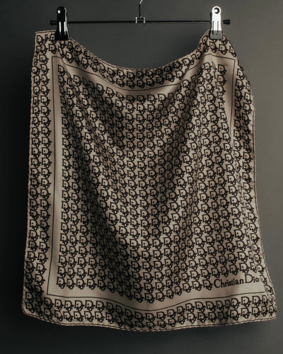 "Christian Dior" 70's-80's Oblique monogram silk scarf