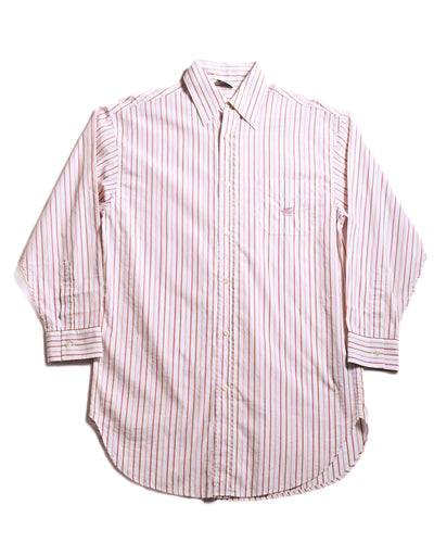 ETRO/ Oversized Multi Color Striped Shirt Pink × White