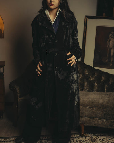 -SPECIAL- "Y’s" 2025's Discharge printed velvet long coat