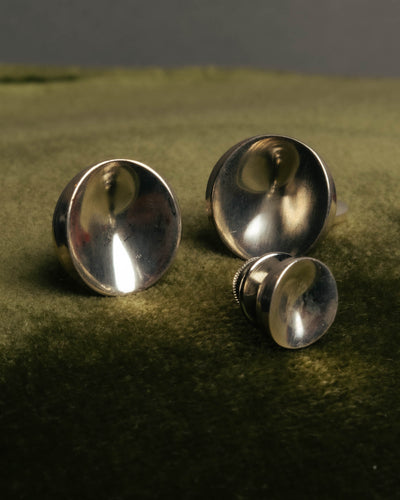 “Georg Jensen” 70’s Sterling silver round cufflinks