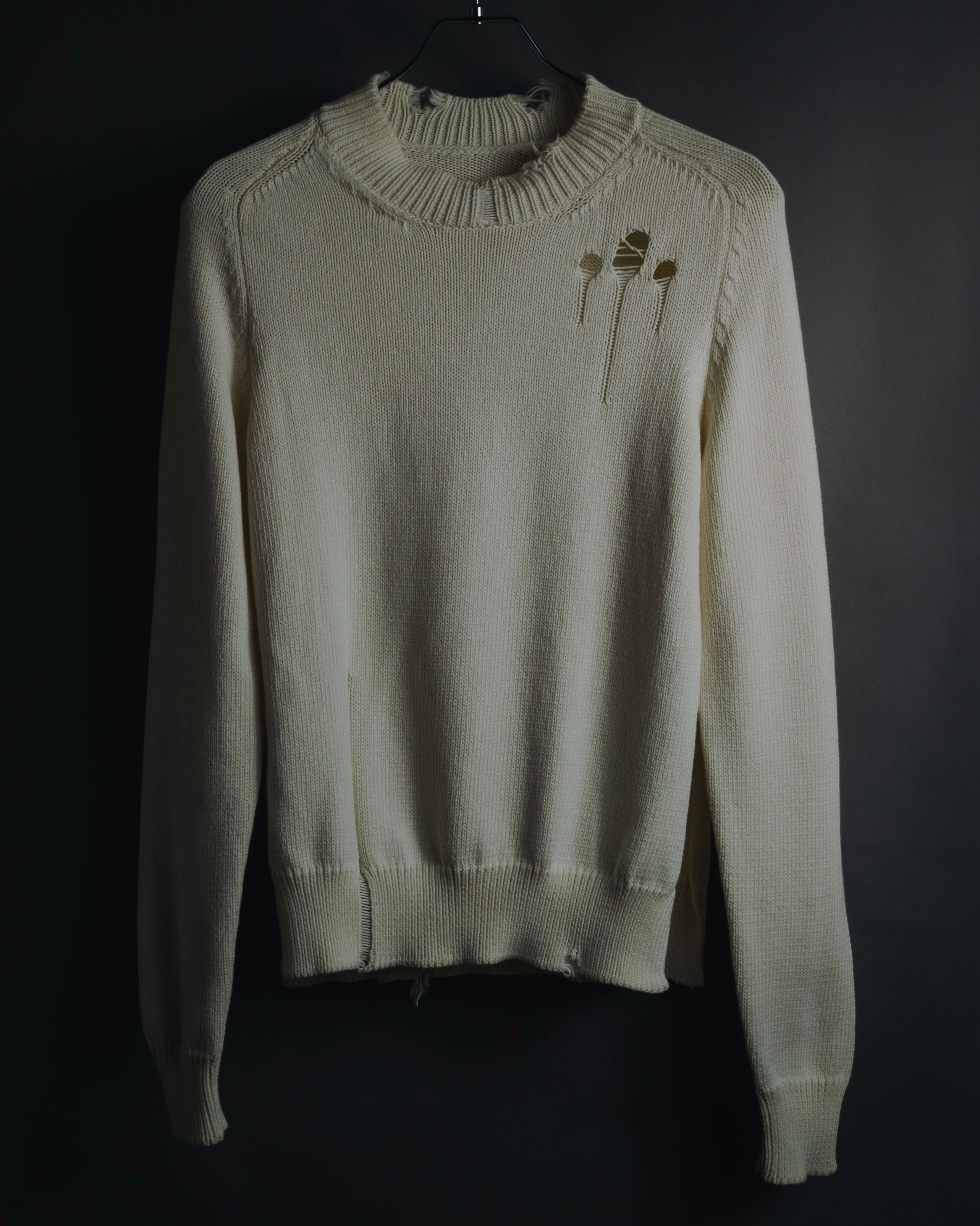 MAISON MARGIELA (メゾン マルジェラ) - Destroyed Rib-Knit Sweater 