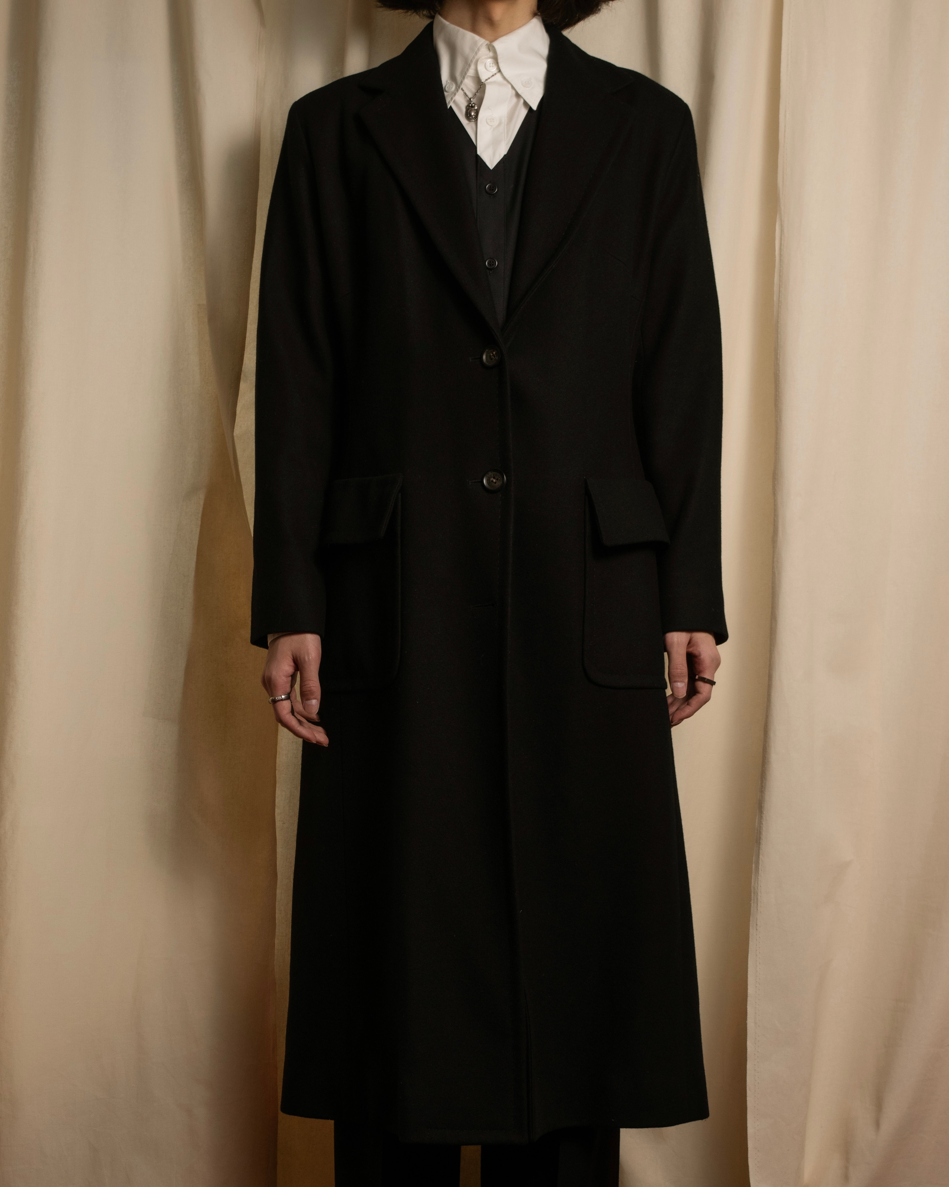 ジャケット・アウター celine long coat mode fashion vintage CELINE (セリーヌ) - ロングチェスターコート - ブラック - Michael