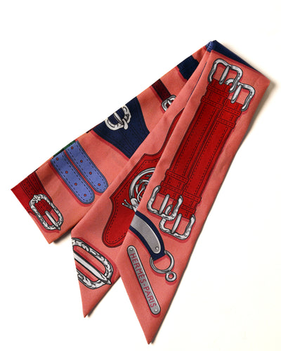 HERMES/ “Harnais des Présidents” Twilly Silk Scarf