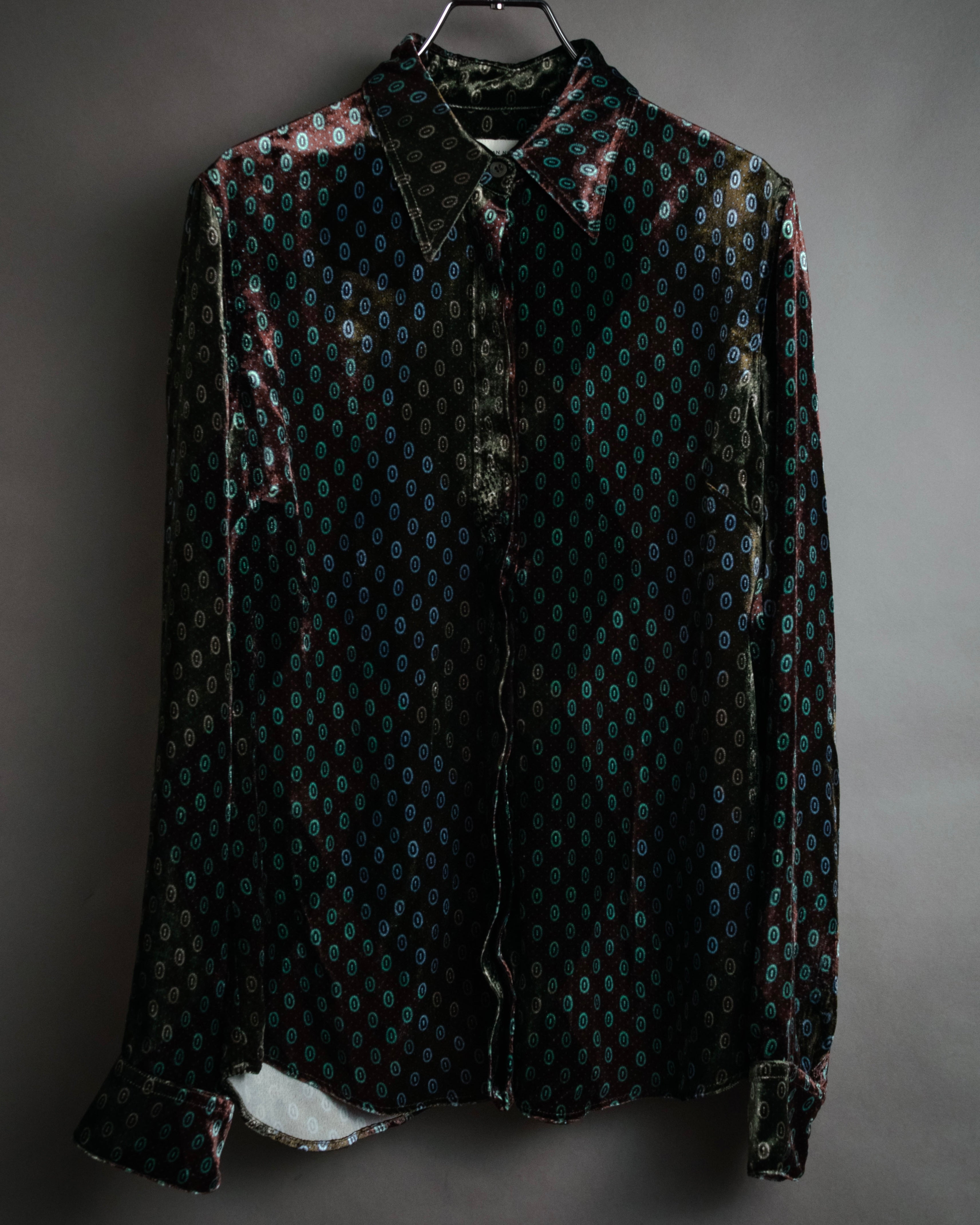 DRIES VAN NOTEN (ドリスヴァンノッテン) - Circle motif velvet shirt 
