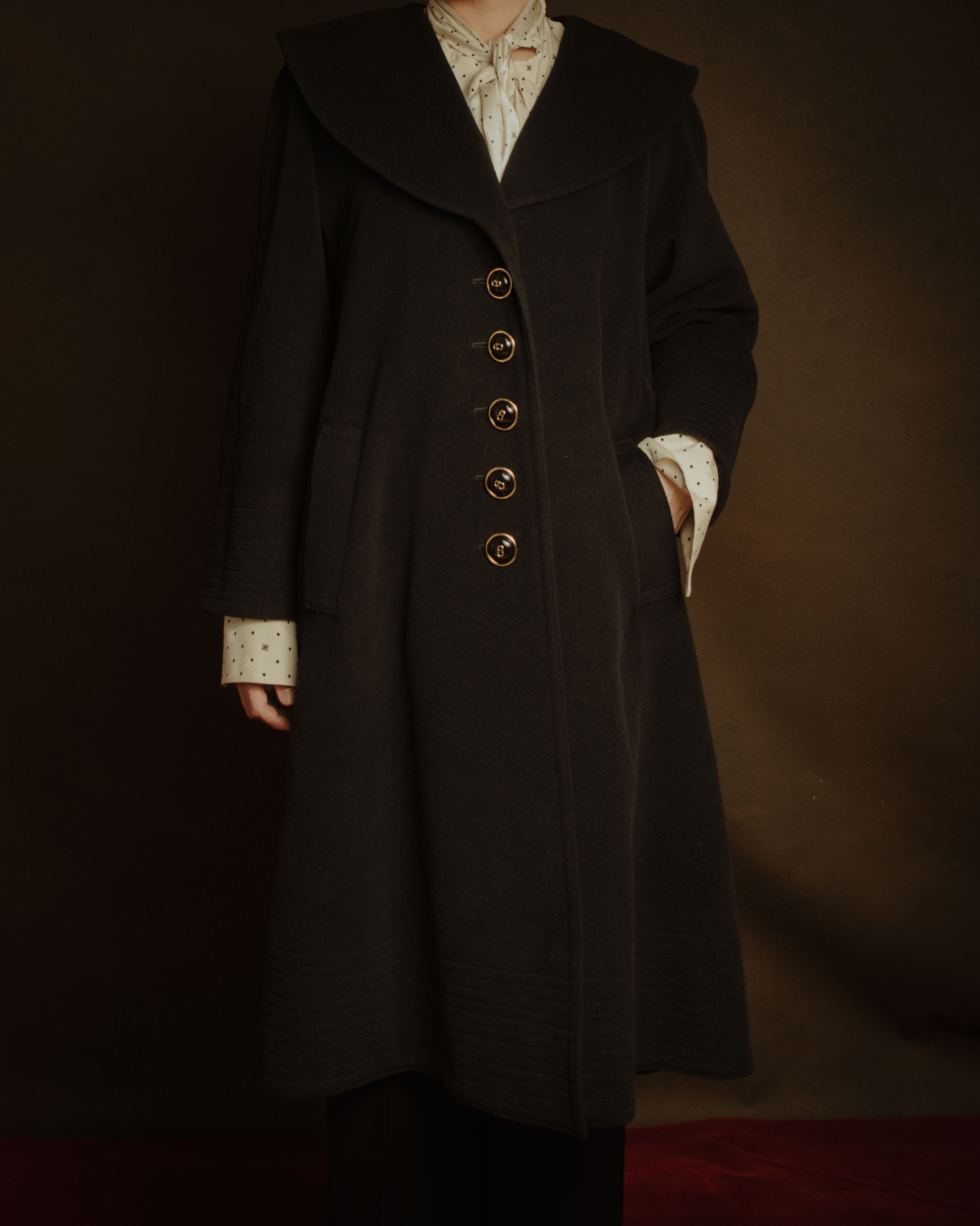 SPECIAL– “Christian Dior” 80's-90's Angora blend sailor collar A