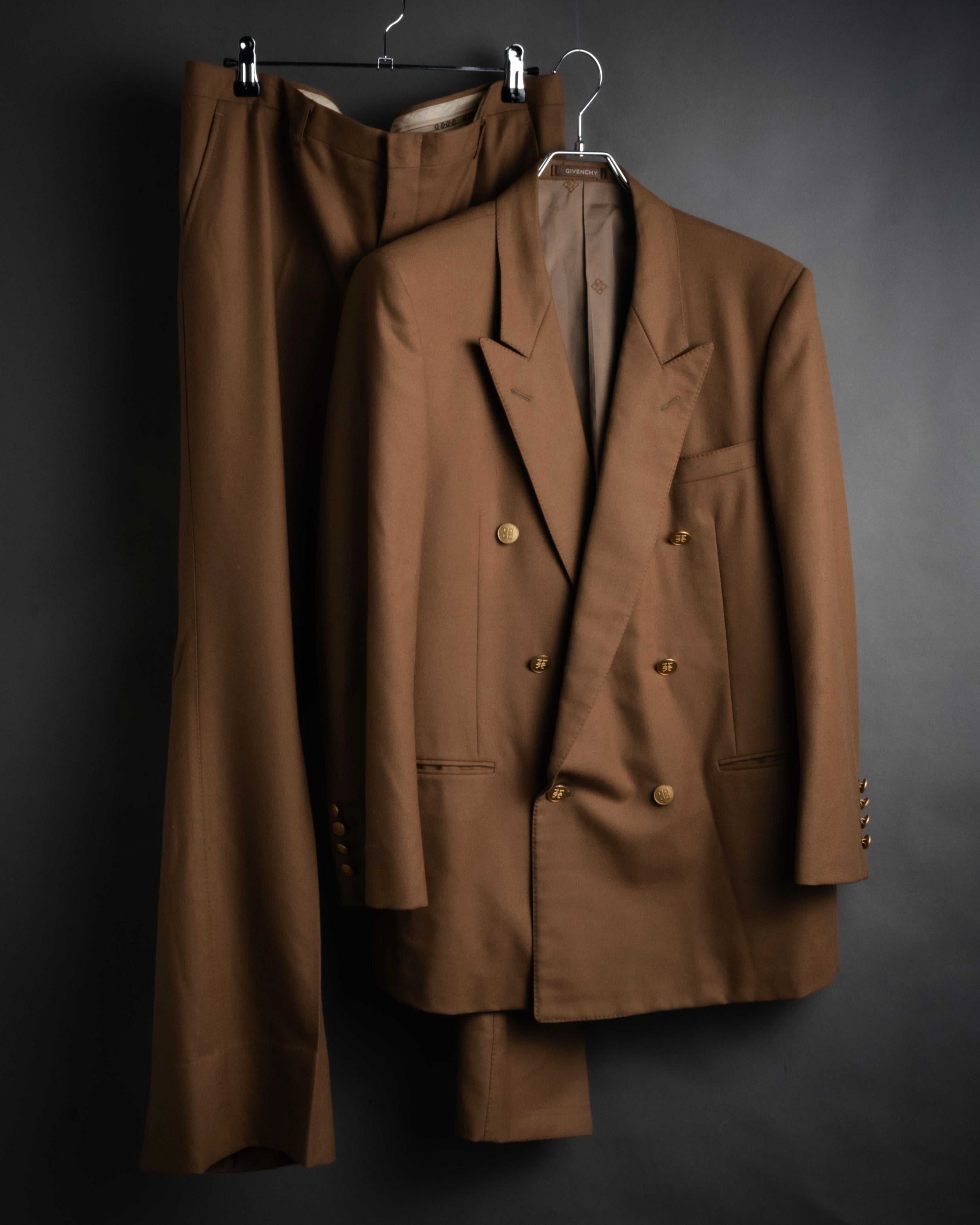 美品　GIVENCHY ブラウン ダブルブレストジャケット GIVENCHY” 1988-1994 Double breasted tailored set-up – MOOD