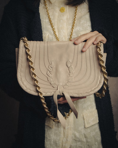 -SPECIAL- “NINA RICCI” 2012’s Ondine draped leather chain pochette bag