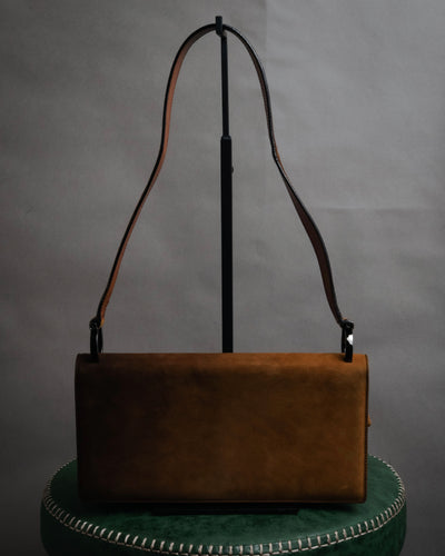 “Salvatore Ferragamo” 90’s-00’s Gancini suede shoulder bag