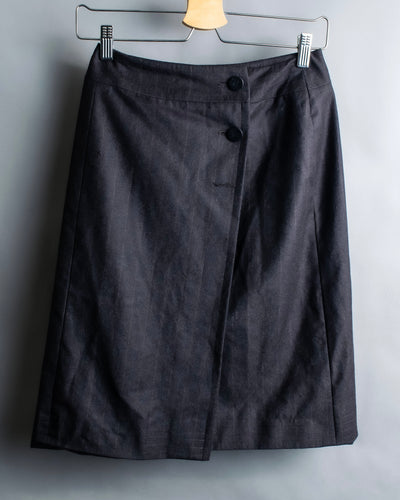 "CHANEL" Shadow stripe midi wrap skirt