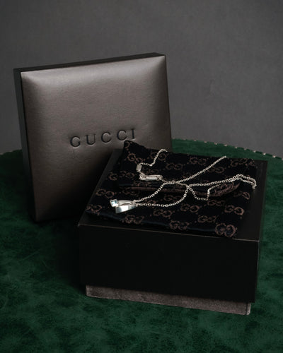 “GUCCI” 2005-2012 Sculptural silver stone necklace