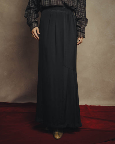 -SPECIAL- “Christian Dior” 80’s silk pleated long skirt