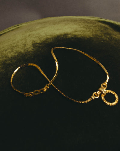 "Christian Dior" 80's-90's Gold tone rhinestone necklace