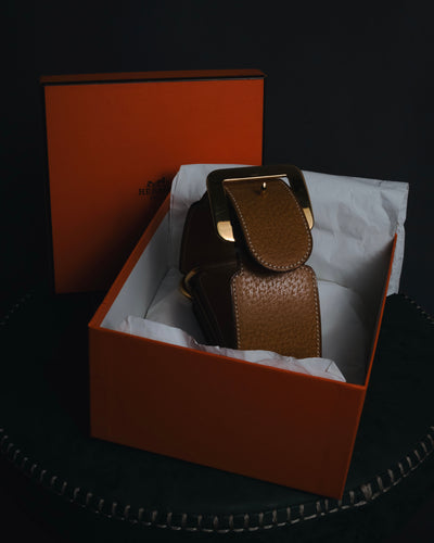 "HERMES" 1993 equestrian linked leather belt
