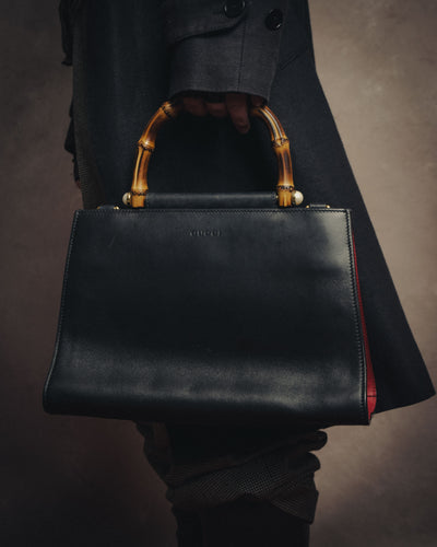 -SPECIAL- “GUCCI” 2016-2020 Bamboo handle nymphaea leather bag