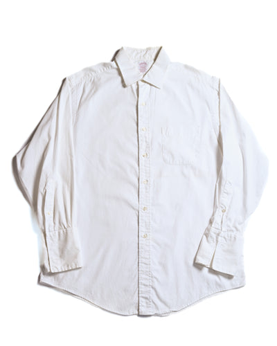 BROOKS BROTHERS/ Relax Fit Cotton French Cuff Shirt White