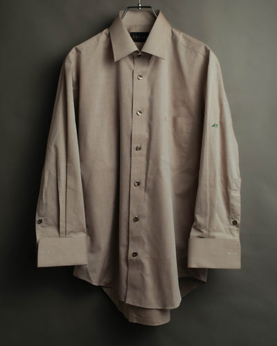 "CELINE" 80's-00's Classic diamond check long sleeve dress shirt