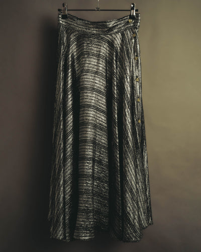 "ENRICO COVERI" 80's-90's Metallic flared maxi skirt
