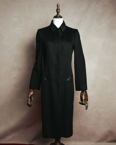 "FENDI" 90's Black wool cashmere long coat