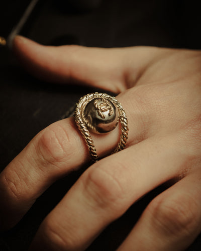 –SPECIAL– “CHANEL” 10’s Dark orb rope wrap ring