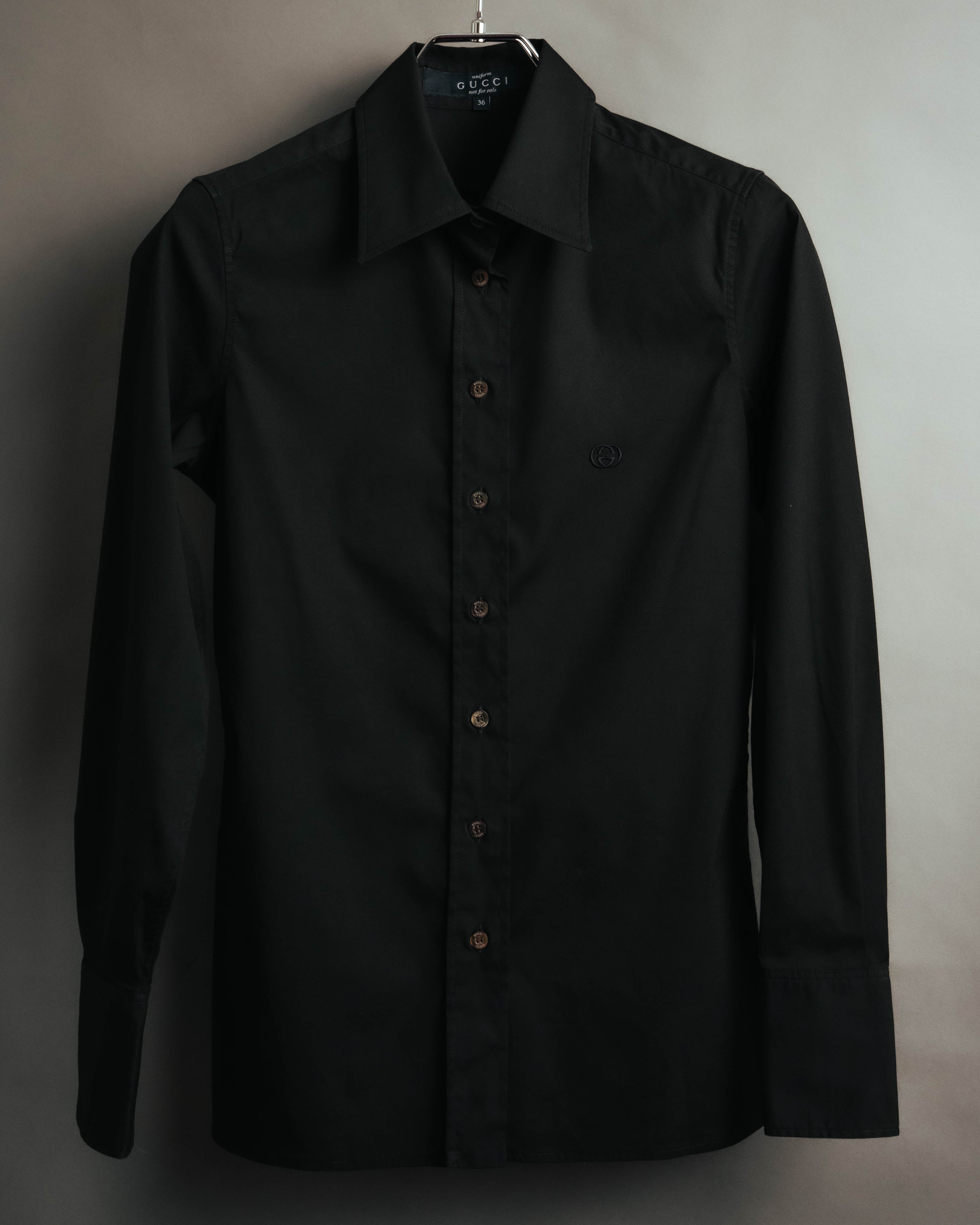 GUCCI シャツ ブラック 40 フォーマル シンプル キレイめ オフィス GUCCI
