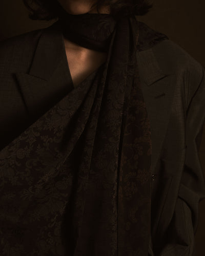 –SPECIAL– "Christian Dior" 90’s-00’s damask jacquard fringe stole