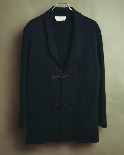 “Salvatore Ferragamo” 80’s-90’s Gancini buckle virgin wool knit jacket