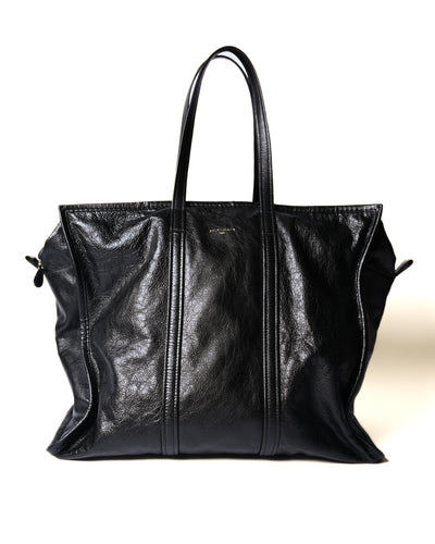 BALENCIAGA by Demna Gvasalia/ “BAZAR” Large Leather Tote Bag Black