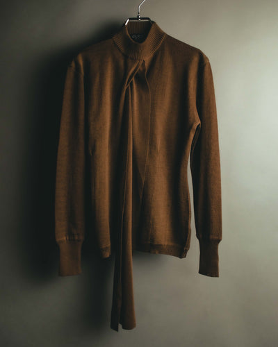 “GUCCI” Late 90’s-early 00’s scarf-neck high gauge knit sweater