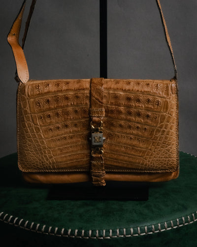“CELINE” 80’s Hornback crocodile shoulder bag