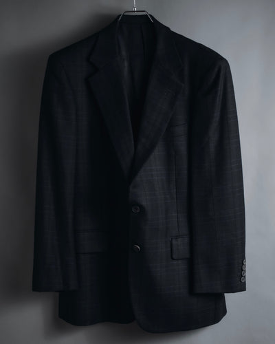 "Burberrys" 90’s dark check wool cashmere blend tailored jacket