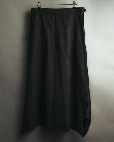 “Y’s” 2014 AW Asymmetric draped cotton long pants