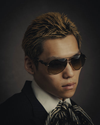 -SPECIAL- "Gucci" 00's Vintage aviator sunglasses with marina chain temples